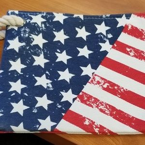 USA Patriotic Accessory/Cosmetic Bag w/ Rope Handl